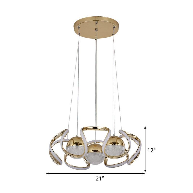 Abstract Chandelier Light Modernism Acrylic Gold LED Ceiling Light - Rebooters