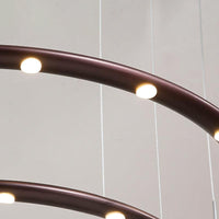 1/2 Tiers Ring Chandelier Light Modern Acrylic Black White - Rebooters