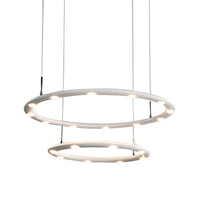 1/2 Tiers Ring Chandelier Light Modern Acrylic Black White - Rebooters