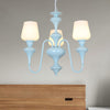 Nordic Style Blue Chandelier Cylinder Shade Metal Hanging Light - Rebooters