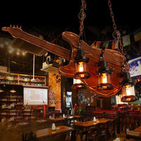 6-Light Clear Glass Hanging Chandelier Coastal Brown Lantern - Rebooters