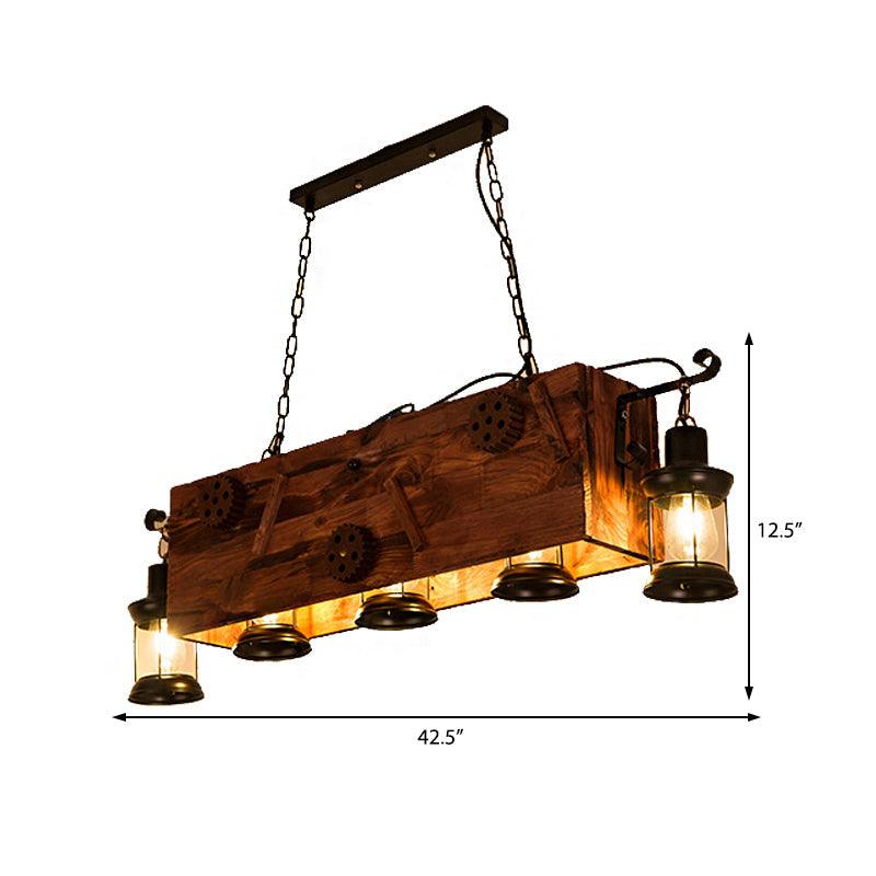6-Bulb Ceiling Lamp with Lantern Shade Metal Coastal Chandelier - Rebooters