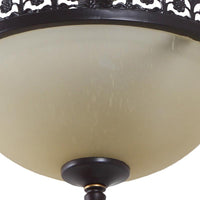 3 Bulbs Chandelier Pendant Light Vintage Bowl Frosted Glass - Rebooters