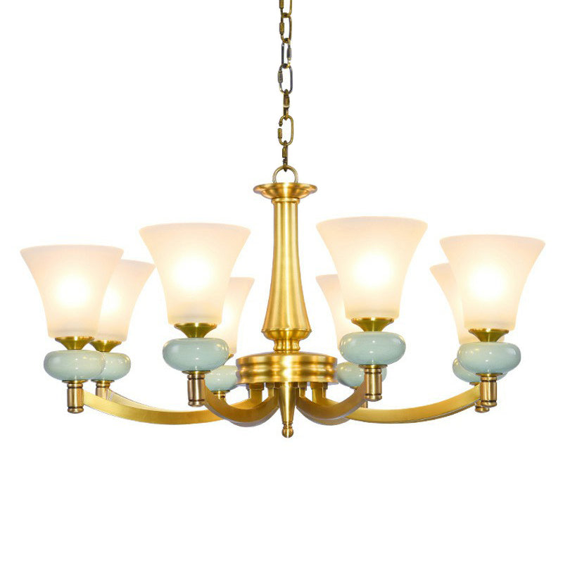 Vintage Flared Shade Chandelier Pendant Light in Gold - Rebooters