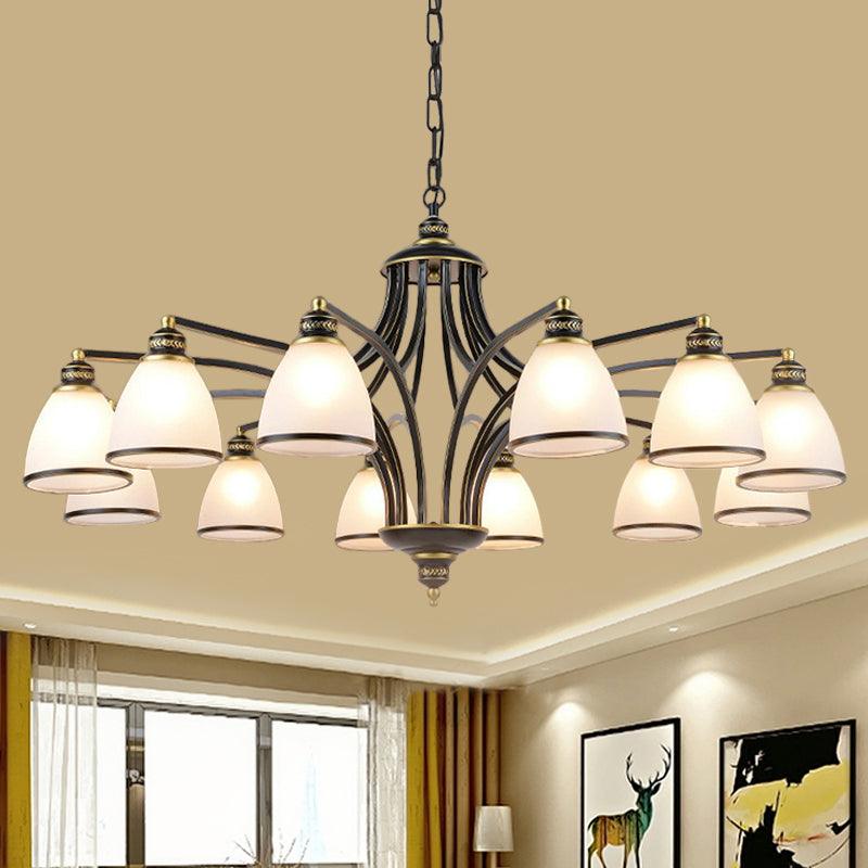 Bell Shade Frost Glass Ceiling Lighting Chandelier Fixture - Rebooters