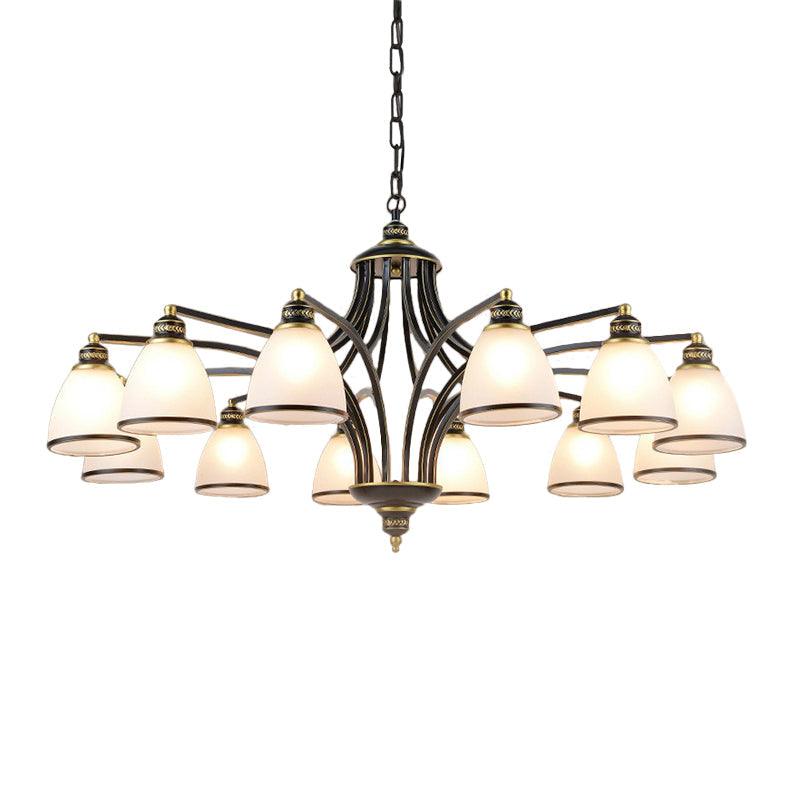 Bell Shade Frost Glass Ceiling Lighting Chandelier Fixture - Rebooters