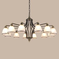Bell Shade Frost Glass Ceiling Lighting Chandelier Fixture - Rebooters