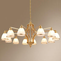 Bell Shade Frost Glass Ceiling Lighting Chandelier Fixture - Rebooters
