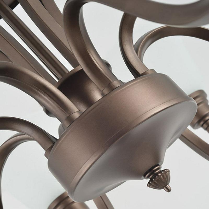 Bell Frost Glass Ceiling Lighting Traditional Chandelier Brown - Rebooters