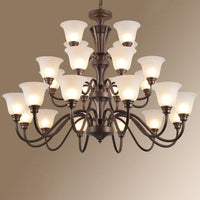 Bell Frost Glass Ceiling Lighting Traditional Chandelier Brown - Rebooters