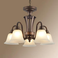 Bell Frost Glass Ceiling Lighting Traditional Chandelier Brown - Rebooters