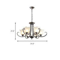 3/6/8 Lights Flared Chandelier Traditional Pewter Light Fixture - Rebooters