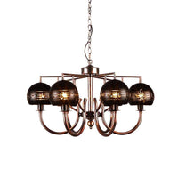 6 Light Ceiling Light Vintage Bubbled Etched Chandelier Rust - Rebooters