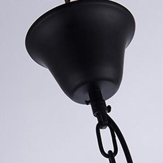 Bell Living Room Ceiling Chandelier Clear Ribbed Glass 4/6/8 Lights Black Fixture - Rebooters