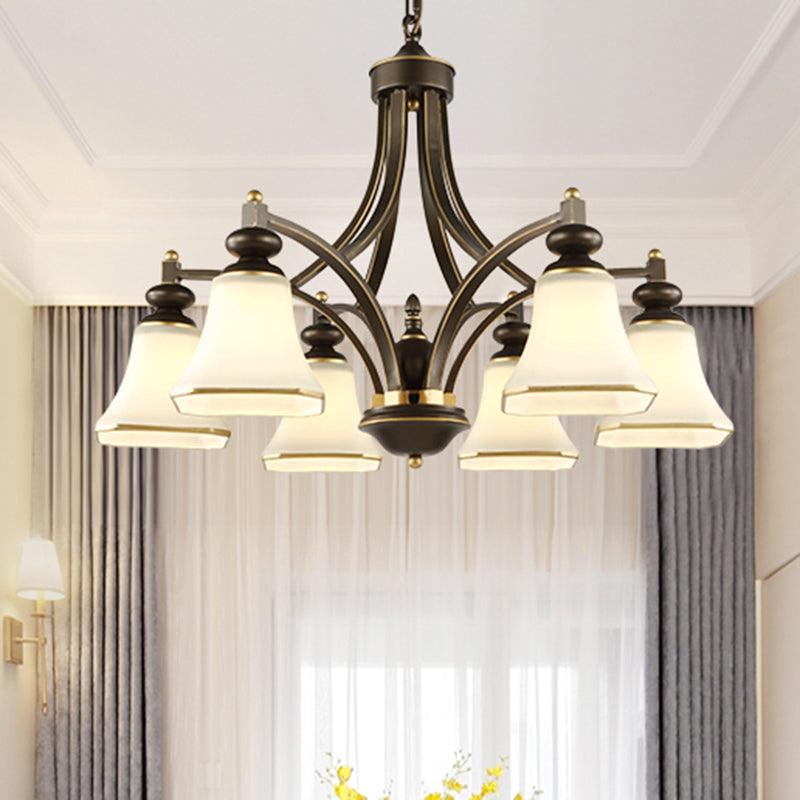 3/5/6 Lights Bell Shade Chandelier Antique Brass Fixture - Rebooters