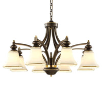 3/5/6 Lights Bell Shade Chandelier Antique Brass Fixture - Rebooters