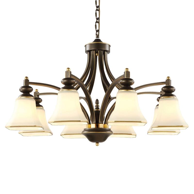 3/5/6 Lights Bell Shade Chandelier Antique Brass Fixture - Rebooters