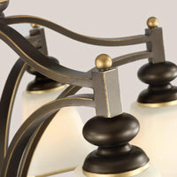 3/5/6 Lights Bell Shade Chandelier Antique Brass Fixture - Rebooters