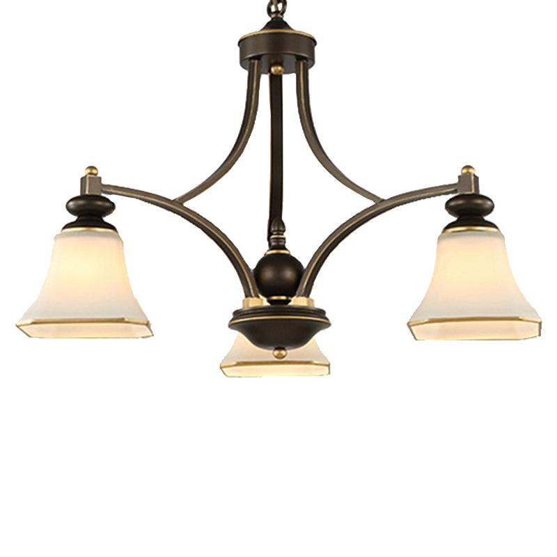 3/5/6 Lights Bell Shade Chandelier Antique Brass Fixture - Rebooters