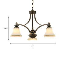 3/5/6 Lights Bell Shade Chandelier Antique Brass Fixture - Rebooters