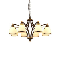 3/6/8 Bulbs Tapered Chandelier Light Black Frosted Glass Fixture - Rebooters