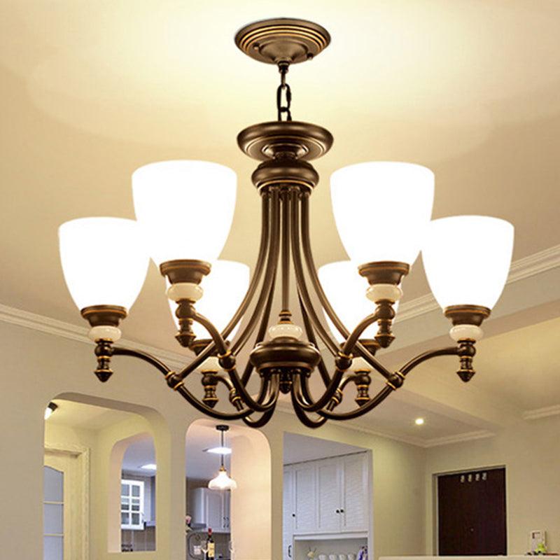 3/6/8 Lights Chandelier Light Sputnik White Glass Classic Dining Room Ceiling Lamp - Rebooters