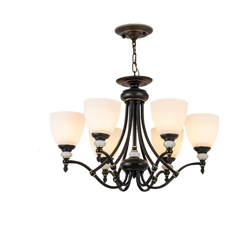 3/6/8 Lights Chandelier Light Sputnik White Glass Classic Dining Room Ceiling Lamp - Rebooters