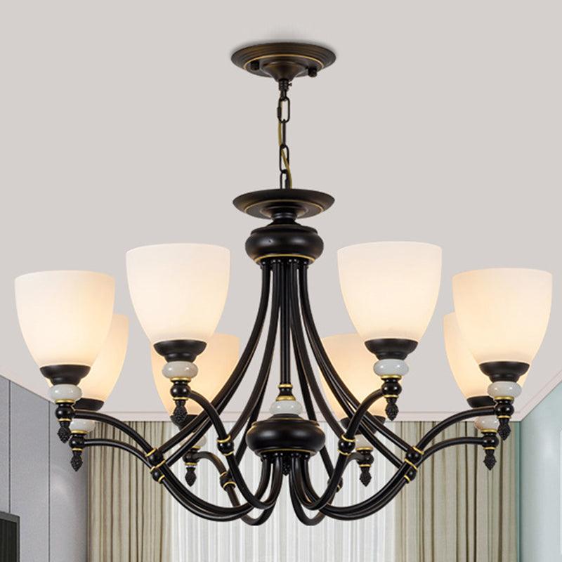 3/6/8 Lights Chandelier Light Sputnik White Glass Classic Dining Room Ceiling Lamp - Rebooters
