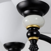 3/6/8 Lights Chandelier Light Sputnik White Glass Classic Dining Room Ceiling Lamp - Rebooters