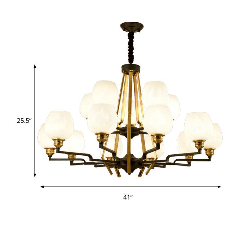 6/8/15 Lights Frosted Glass Pendant Chandelier Brass Cup - Rebooters