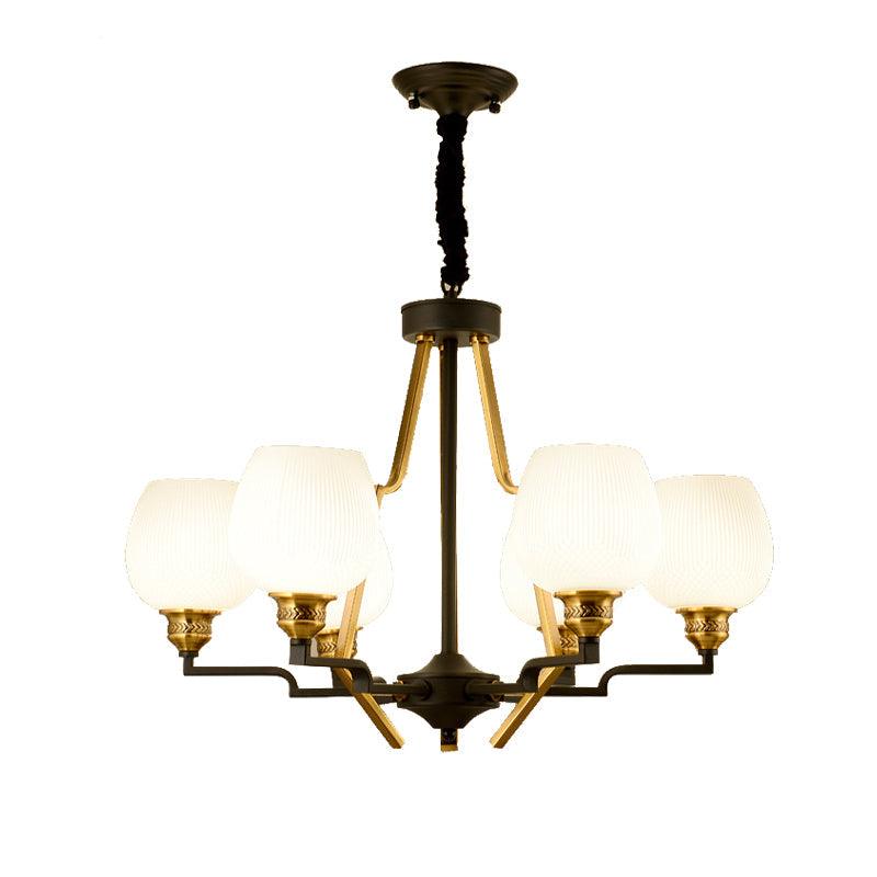 6/8/15 Lights Frosted Glass Pendant Chandelier Brass Cup - Rebooters