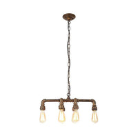Armed Pendant Lighting Industrial Black Bronze 6 Lights Chandelier - Rebooters