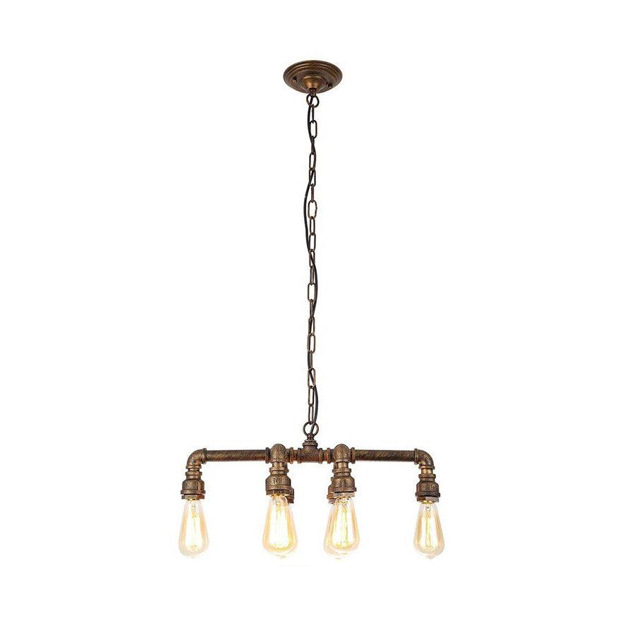Armed Pendant Lighting Industrial Black Bronze 6 Lights Chandelier - Rebooters