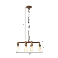 Armed Pendant Lighting Industrial Black Bronze 6 Lights Chandelier - Rebooters