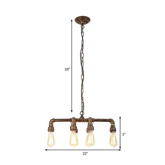 Armed Pendant Lighting Industrial Black Bronze 6 Lights Chandelier - Rebooters
