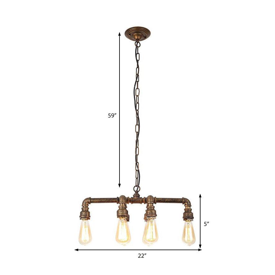 Armed Pendant Lighting Industrial Black Bronze 6 Lights Chandelier - Rebooters
