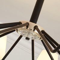 8/10 Lights Sputnik Chandelier Traditional Black Milky Glass - Rebooters