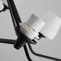 8/10 Lights Sputnik Chandelier Traditional Black Milky Glass - Rebooters