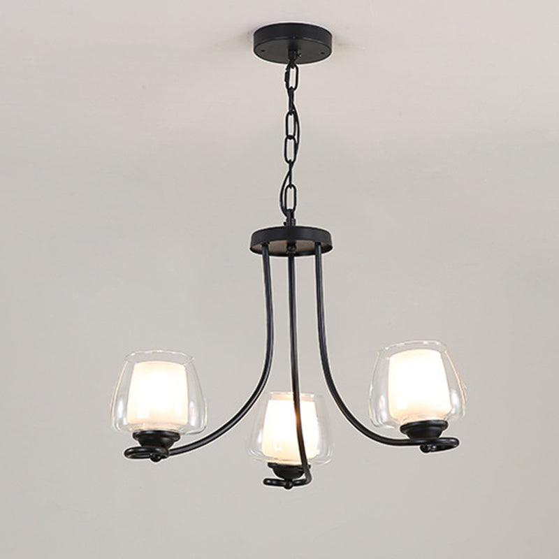 3/6 Bulbs Ceiling Lamp Sputnik Double-Layered Glass Chandelier - Rebooters