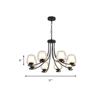 8 Lights Chandelier Light with Cylinder Shade Classic Lamp - Rebooters