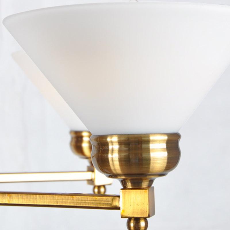 Cone White Glass Chandelier Lighting Traditional 3/6 Lights - Rebooters