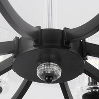 Black 5/6/8 Lights Chandelier Light Fixture Clear Glass Lamp - Rebooters