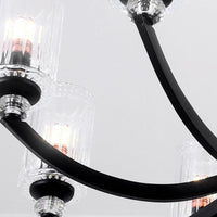Black 5/6/8 Lights Chandelier Light Fixture Clear Glass Lamp - Rebooters
