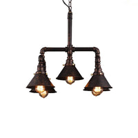 5-Bulb Ceiling Lamp with Cone Shade Metal Industrial Chandelier - Rebooters