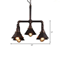 5-Bulb Ceiling Lamp with Cone Shade Metal Industrial Chandelier - Rebooters