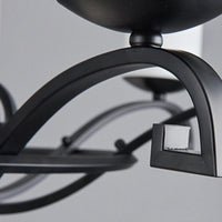 3/6 Lights Chandelier Light with Cylinder Frosted Glass Shade Black Ceiling Lamp - Rebooters