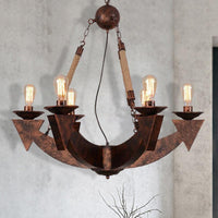 6-Light Ceiling Lamp with Exposed Bulb Metal Industrial Chandeliers - Rebooters