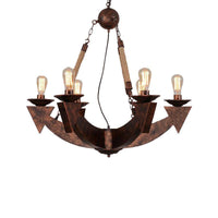 6-Light Ceiling Lamp with Exposed Bulb Metal Industrial Chandeliers - Rebooters