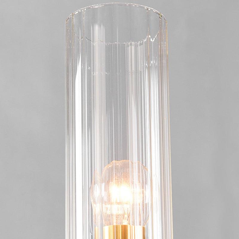 6/8 Lights Pendant Light Classic Tube Clear Glass Chandelier - Rebooters