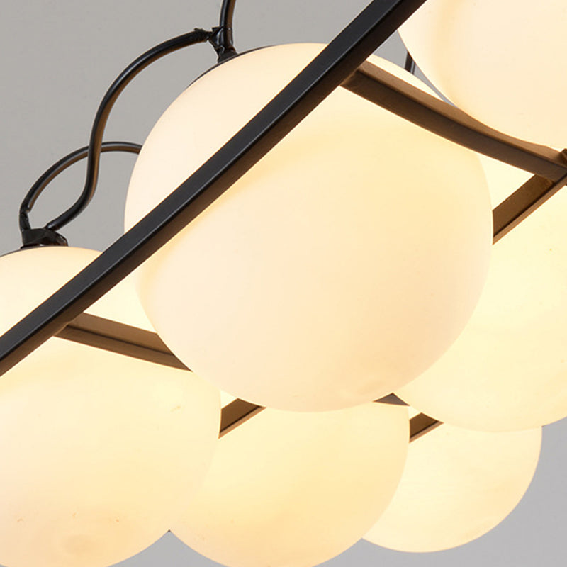 Globe Living Room Ceiling Chandelier Frosted Glass Fixture - Rebooters